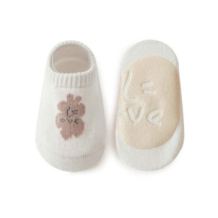 Kids Girl Embroidered Pattern Non-Slip Floor Soft Socks