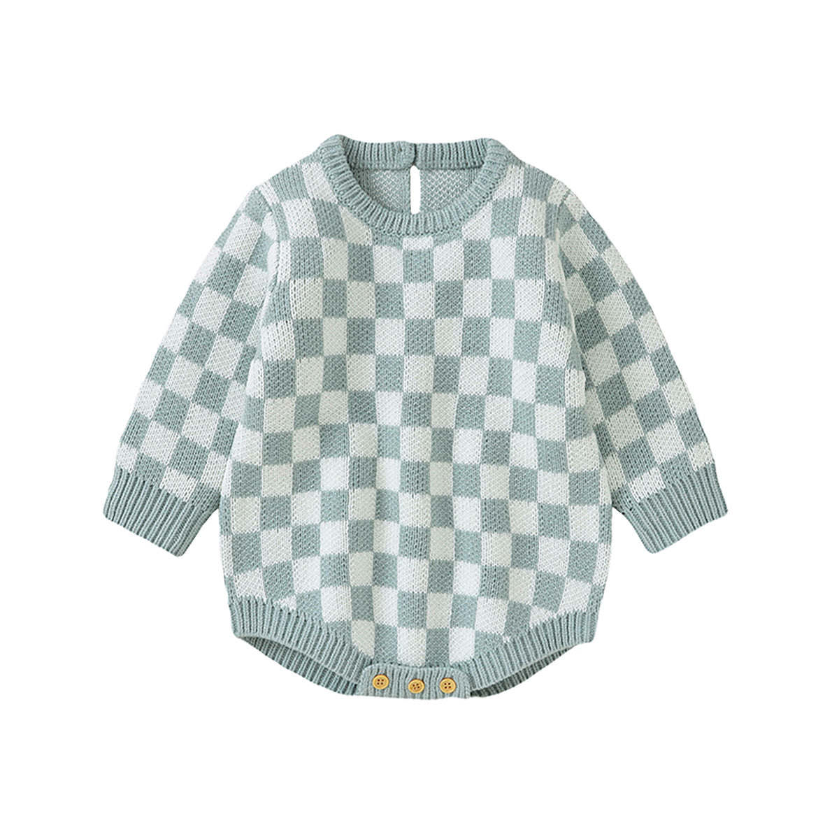 Baby Checkerboard Pattern Quality Knit Onesies