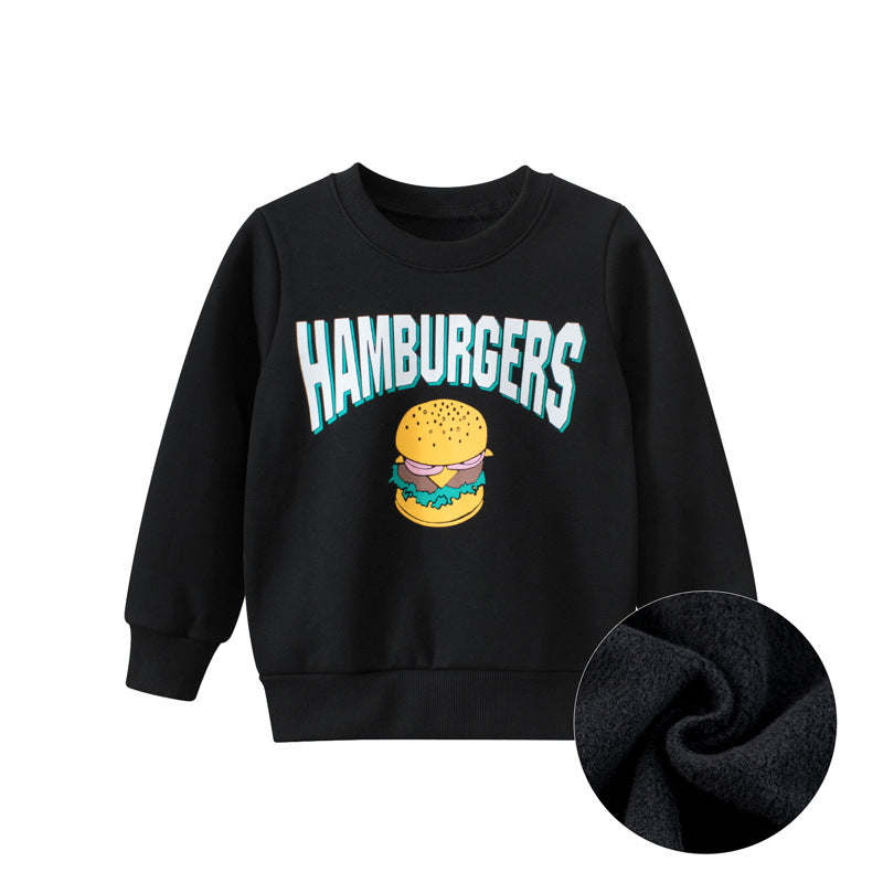 Baby Boy And Girl Hamburger Print Pattern Quality Sweatshirt