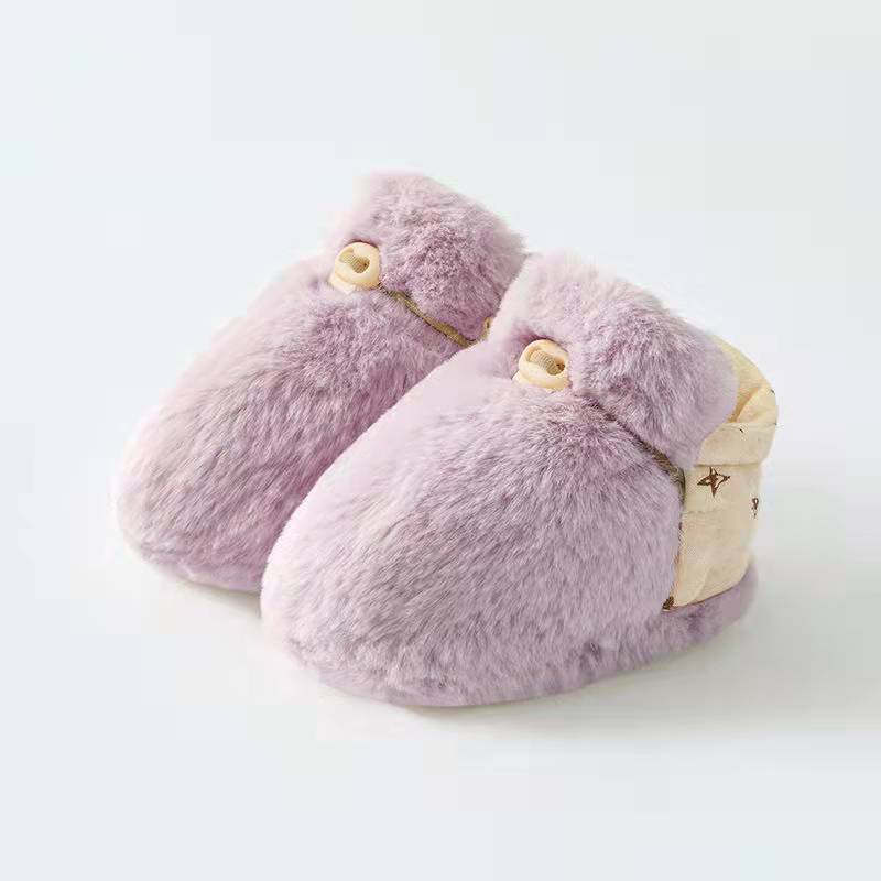 Newborn Baby Solid Color Plush Warm Shoes Outfits In Autumn & Winter