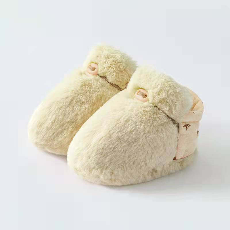 Newborn Baby Solid Color Plush Warm Shoes Outfits In Autumn & Winter