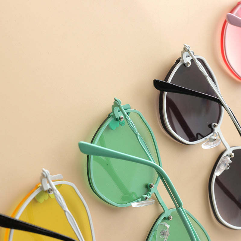 Kids Boy And Girl Cartoon Animal Shape Round Frame Fashion Sunglasses